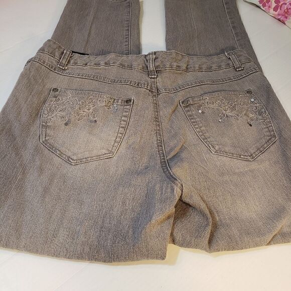 Style & Co Slim Leg Gray Sequin Jeans Sz 14 - Picture 7 of 8